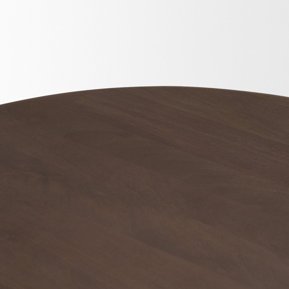 48" Brown and Gray Solid Wood Oval Coffee Table — view 5