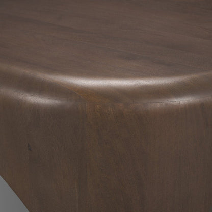 48" Brown and Gray Solid Wood Oval Coffee Table HomeRoots