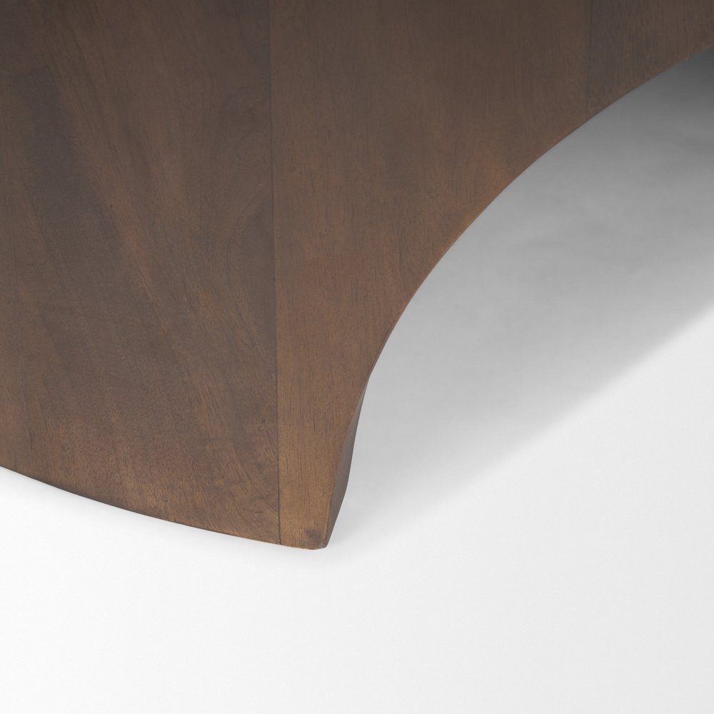 45" Dark Brown Solid Wood Round Coffee Table