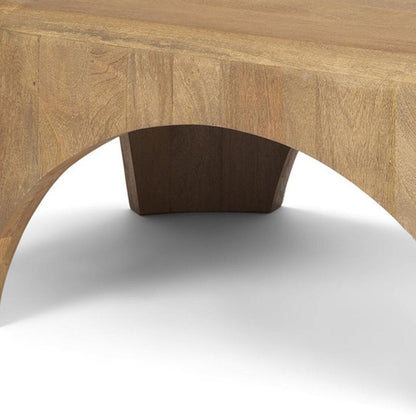 48" Light Brown Solid Wood Oval Coffee Table HomeRoots
