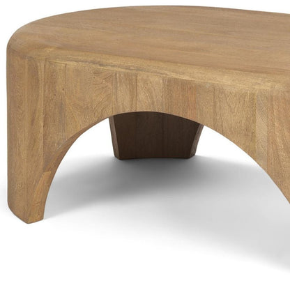 48" Light Brown Solid Wood Oval Coffee Table HomeRoots