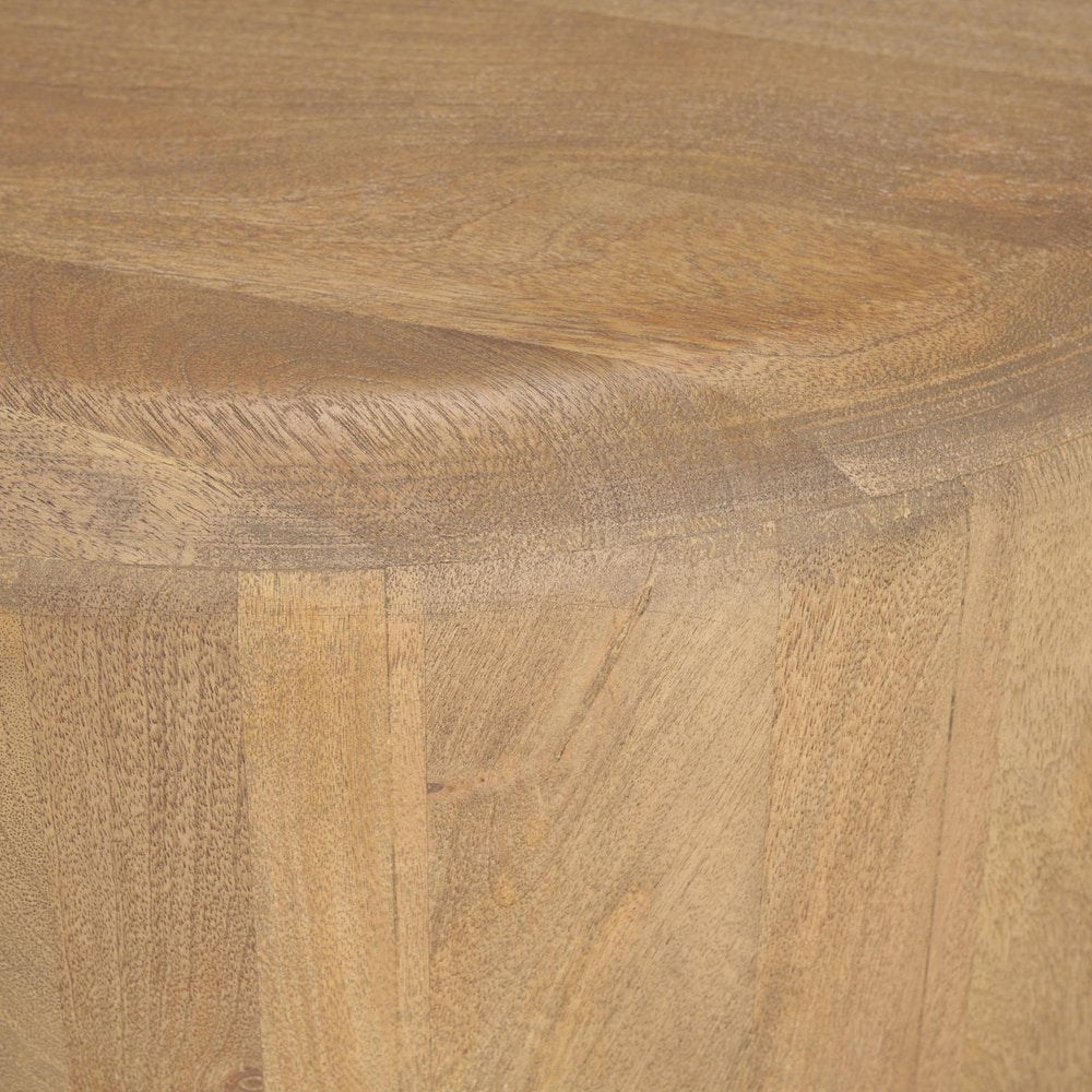 48" Light Brown Solid Wood Oval Coffee Table — view 6