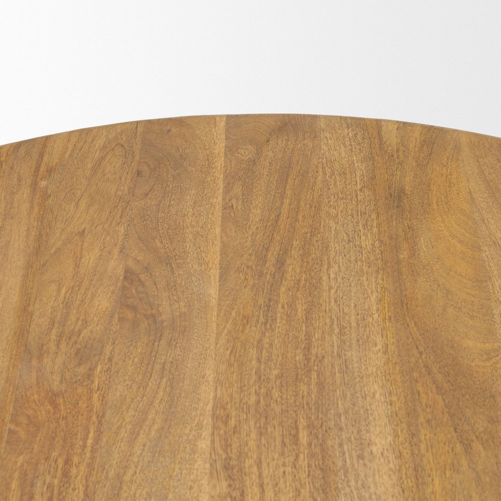 45" Light Brown Solid Wood Round Coffee Table — view 5