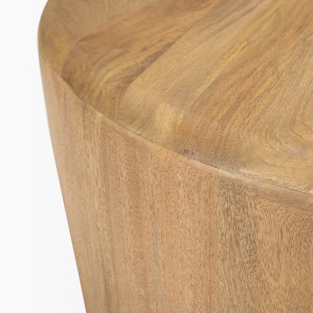45" Light Brown Solid Wood Round Coffee Table