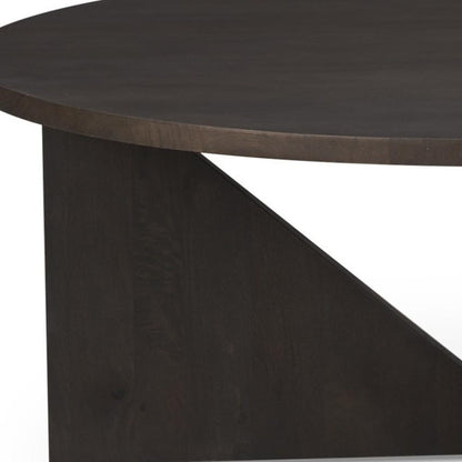 44" Dark Brown Solid Wood Round Coffee Table HomeRoots