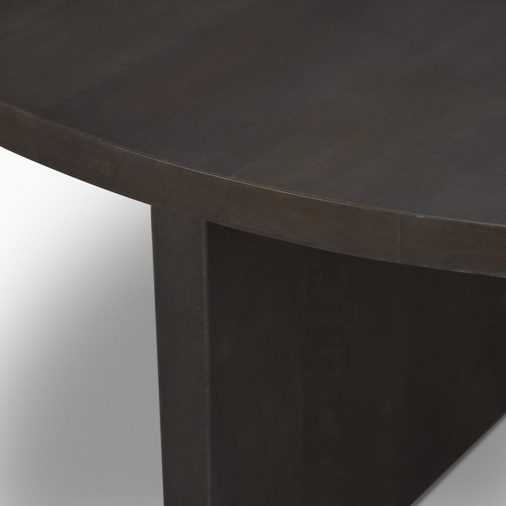 44" Dark Brown Solid Wood Round Coffee Table
