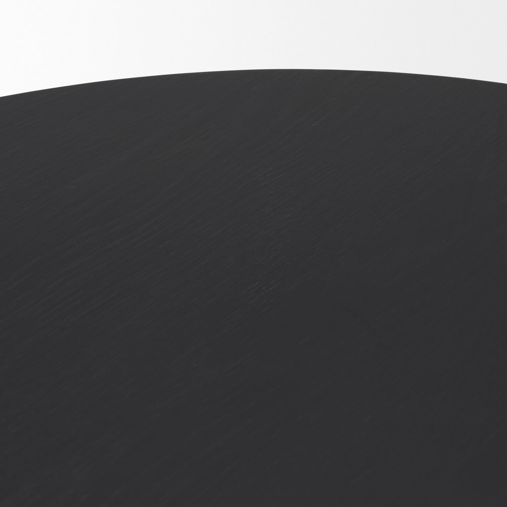 36" Black and Natural Wood and Reclaimed Wood Round Coffee Table — view 10