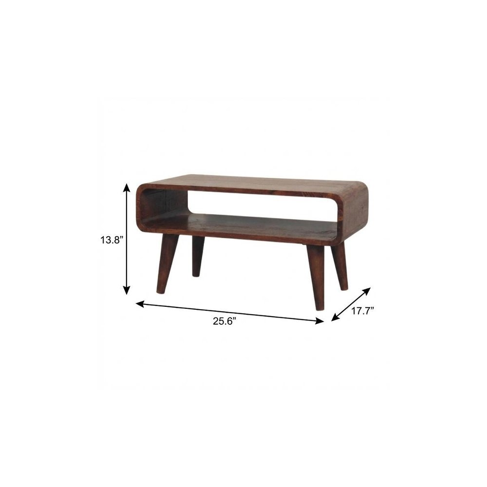 26" Brown Solid Wood Enclosed and Open Storage TV Stand — view 10
