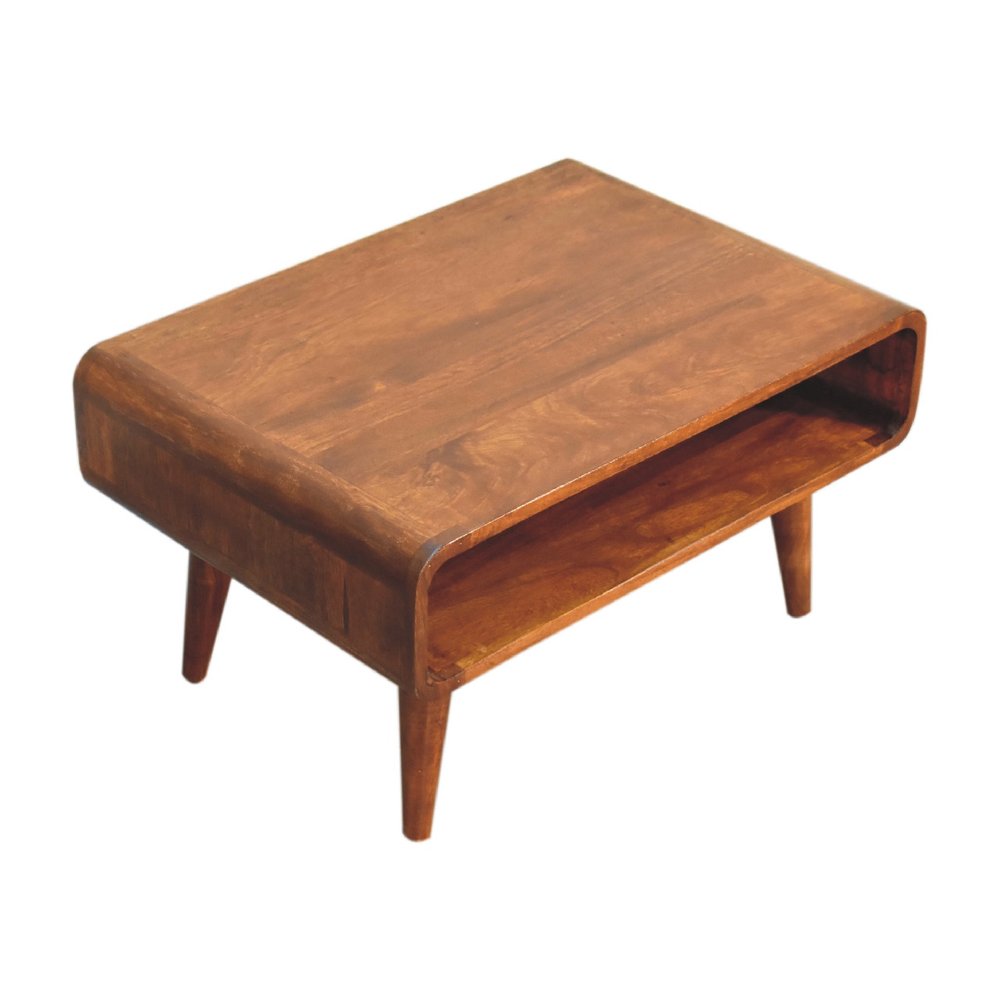 26" Brown Solid Wood Enclosed and Open Storage TV Stand — view 6