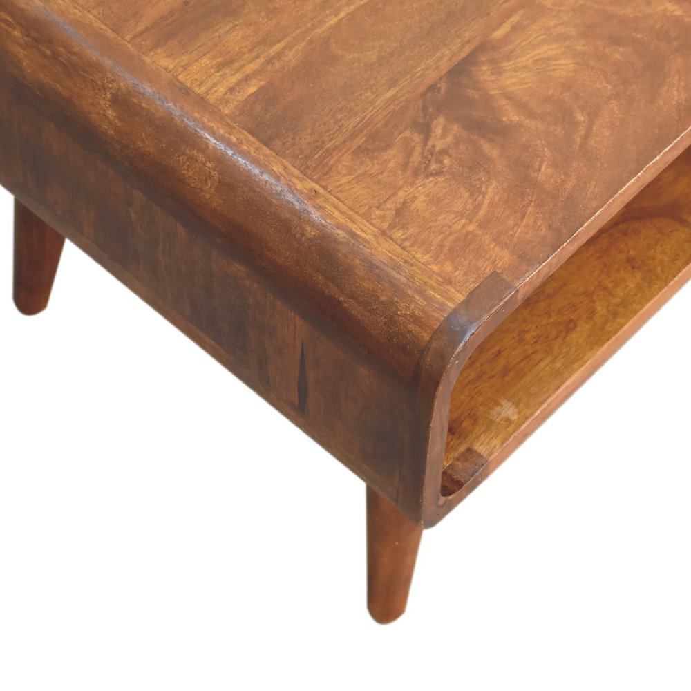 26" Brown Solid Wood Enclosed and Open Storage TV Stand — view 7