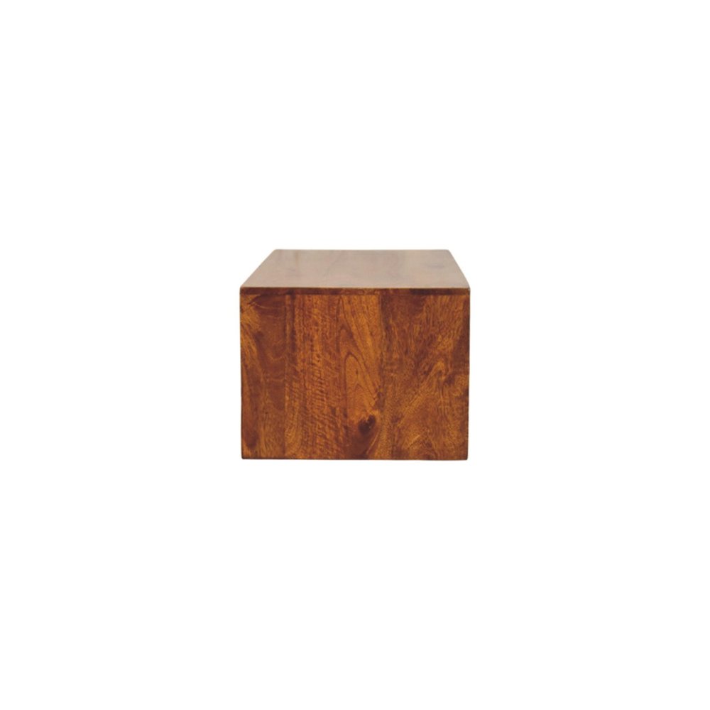 35" Brown Solid Wood Floating Mount TV Stand — view 8