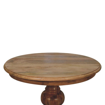 43" Brown Solid Wood Pedestal Base Round Top Dining Table HomeRoots