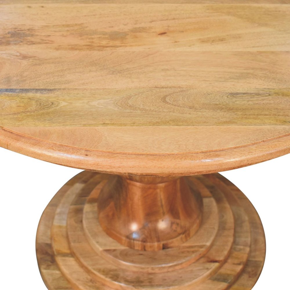 43" Brown Solid Wood Pedestal Base Round Top Dining Table HomeRoots