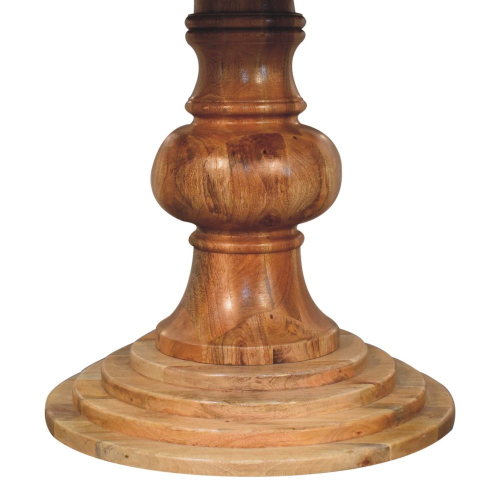 43" Brown Solid Wood Pedestal Base Round Top Dining Table — view 6