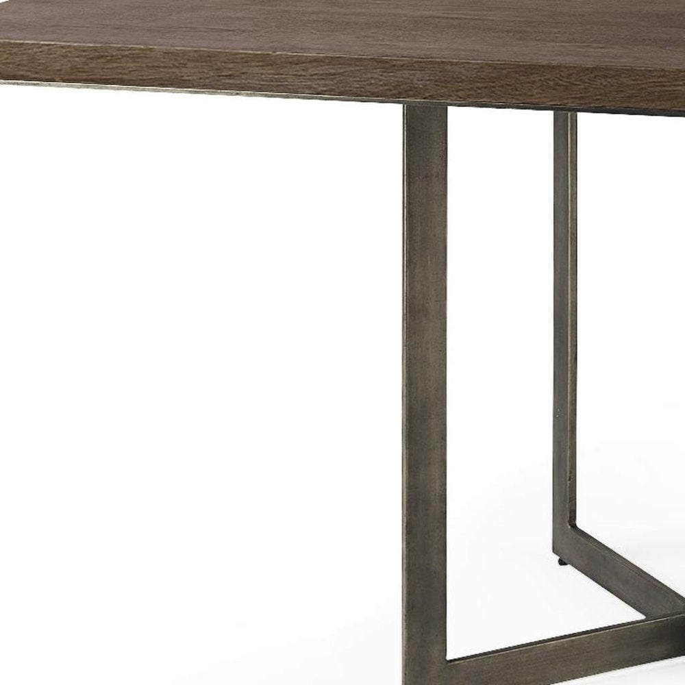 Modern Square Wood and Gold Dining Table HomeRoots