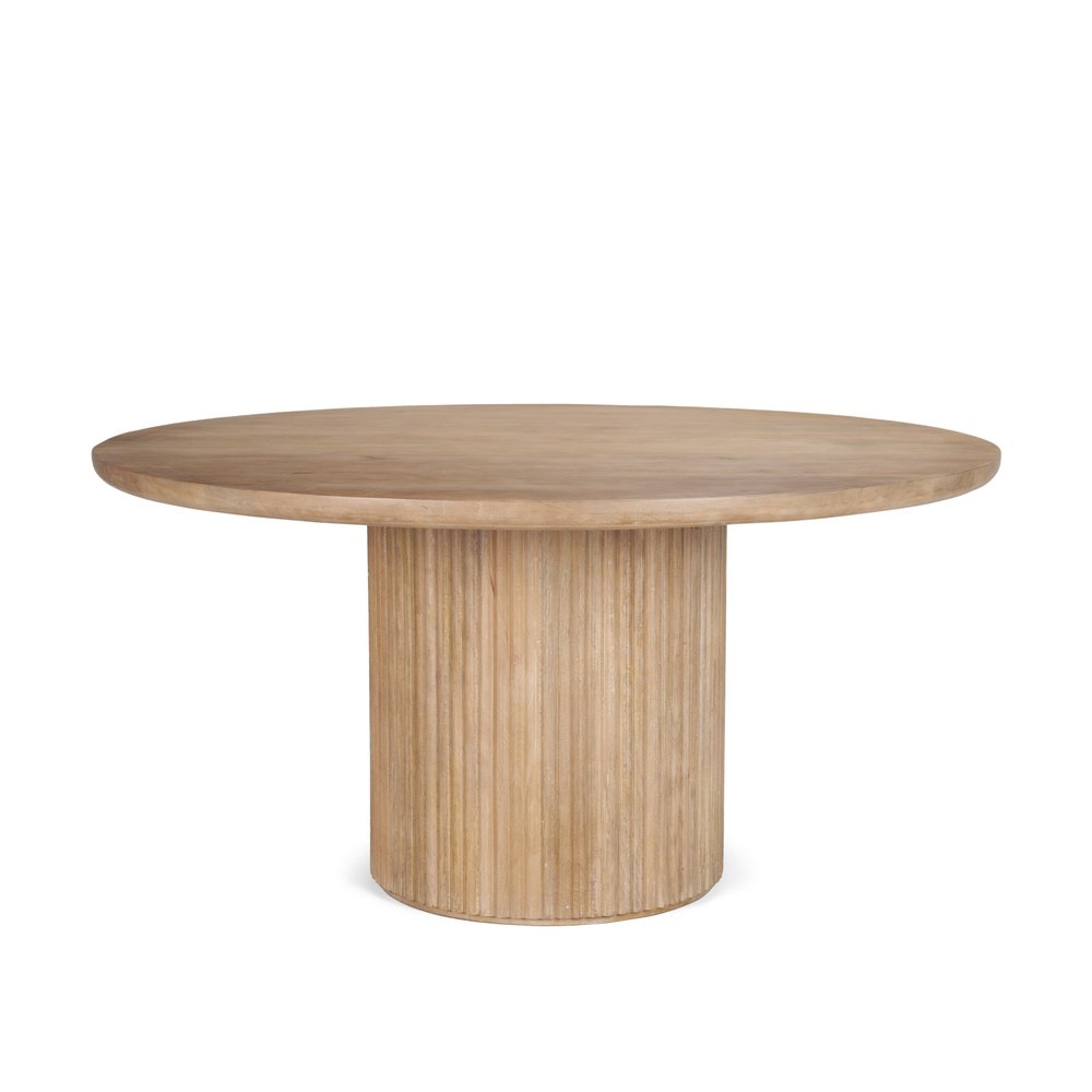 60" Dark Brown Solid Wood Pedestal Base Round Top Dining Table HomeRoots