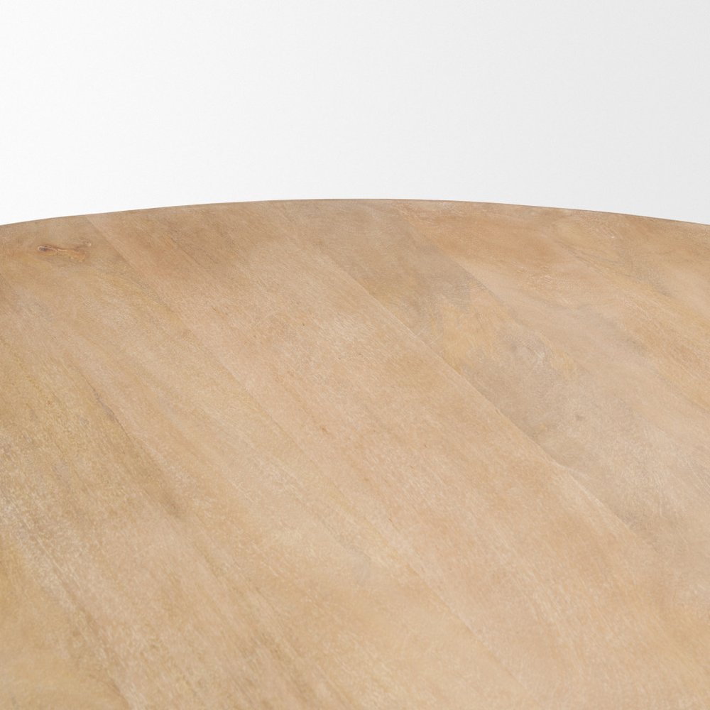 60" Natural Solid Wood Pedestal Base Round Top Dining Table