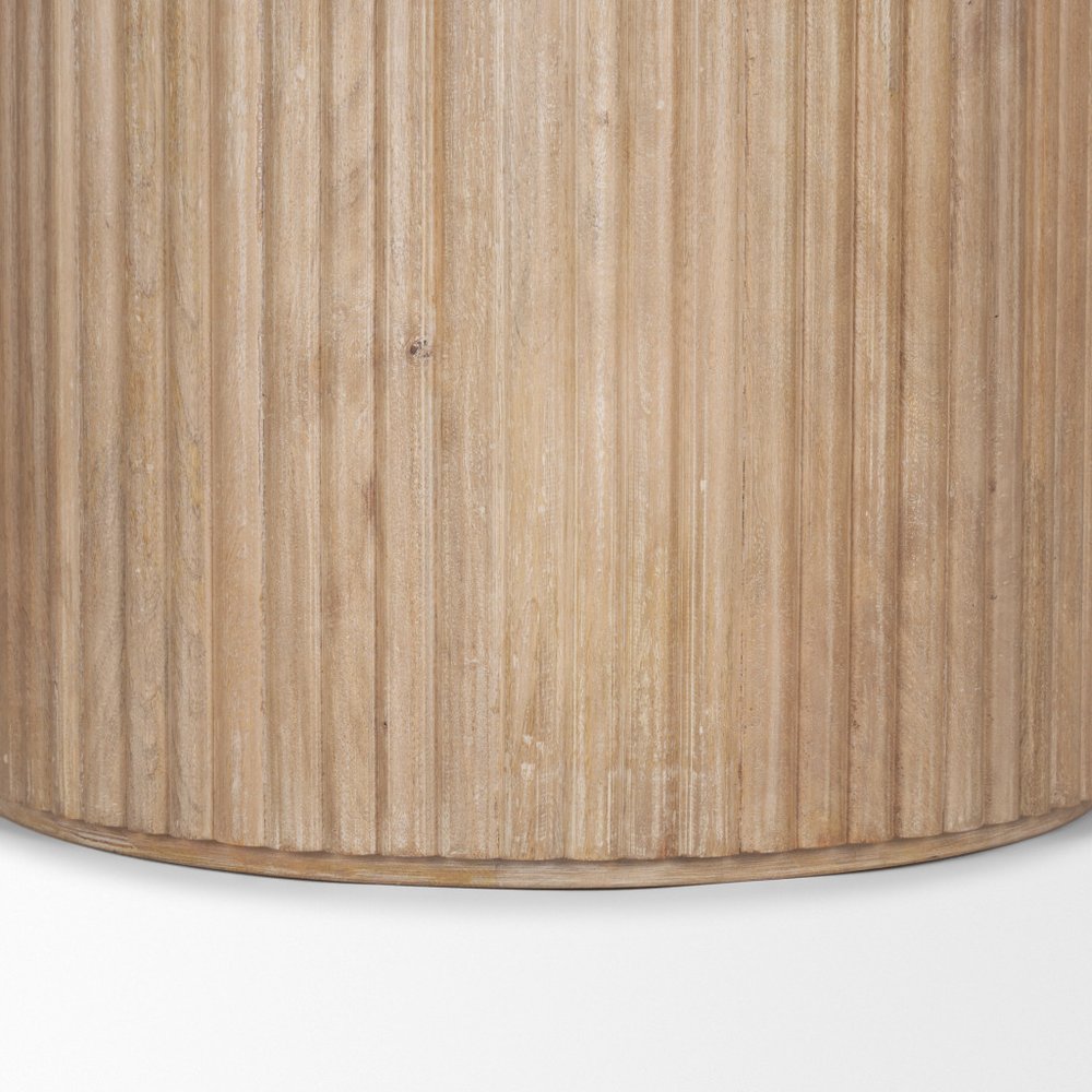 60" Dark Brown Solid Wood Pedestal Base Round Top Dining Table — view 15