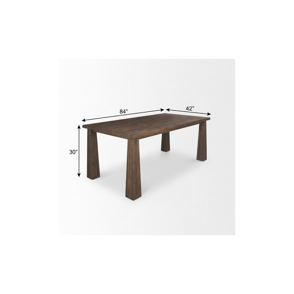 84" Dark Brown Solid Wood Dining Table HomeRoots