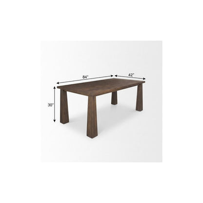 84" Dark Brown Solid Wood Dining Table HomeRoots