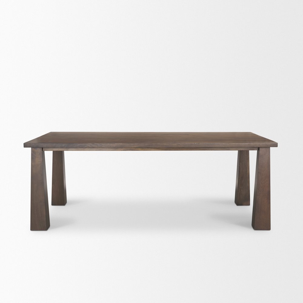 84" Dark Brown Solid Wood Dining Table HomeRoots