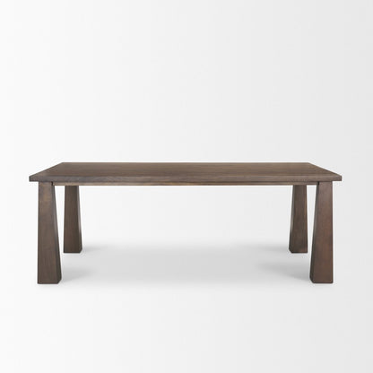 84" Dark Brown Solid Wood Dining Table HomeRoots
