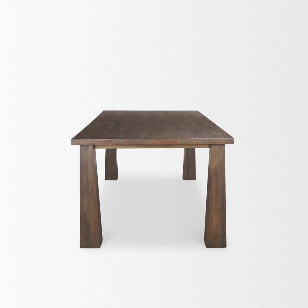 84" Dark Brown Solid Wood Dining Table HomeRoots