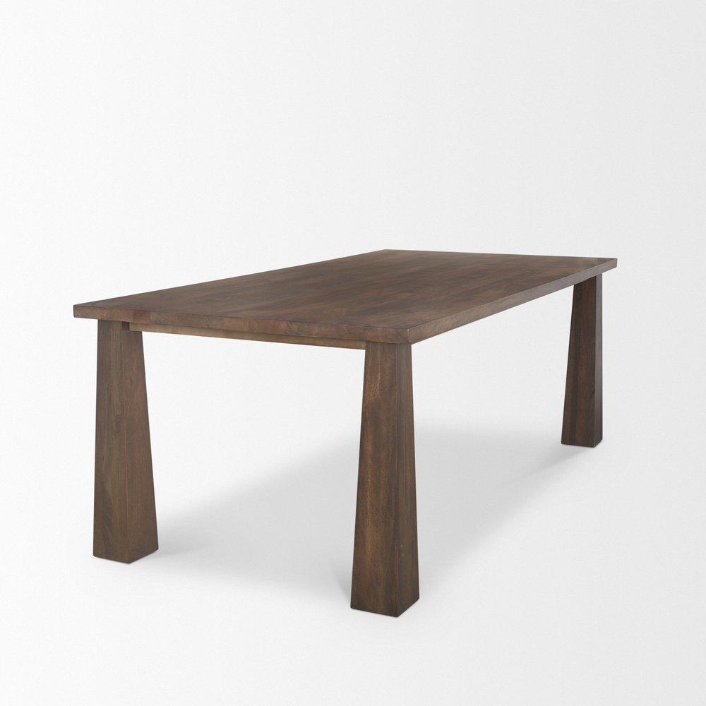 84" Dark Brown Solid Wood Dining Table HomeRoots
