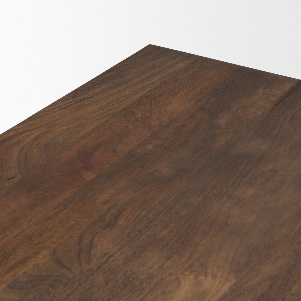 84" Dark Brown Solid Wood Dining Table HomeRoots
