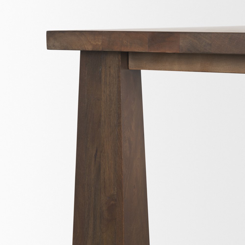 84" Dark Brown Solid Wood Dining Table HomeRoots