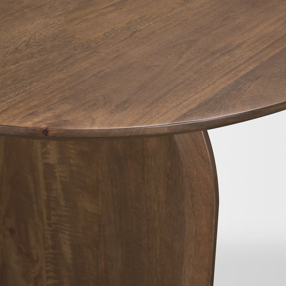 87" Dark Brown Solid Wood Double Pedestal Base Oval Dining Table — view 5