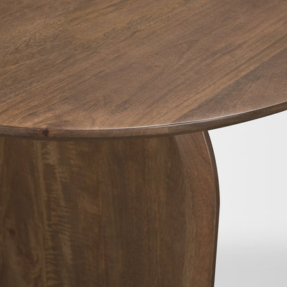 87" Dark Brown Solid Wood Double Pedestal Base Oval Dining Table HomeRoots