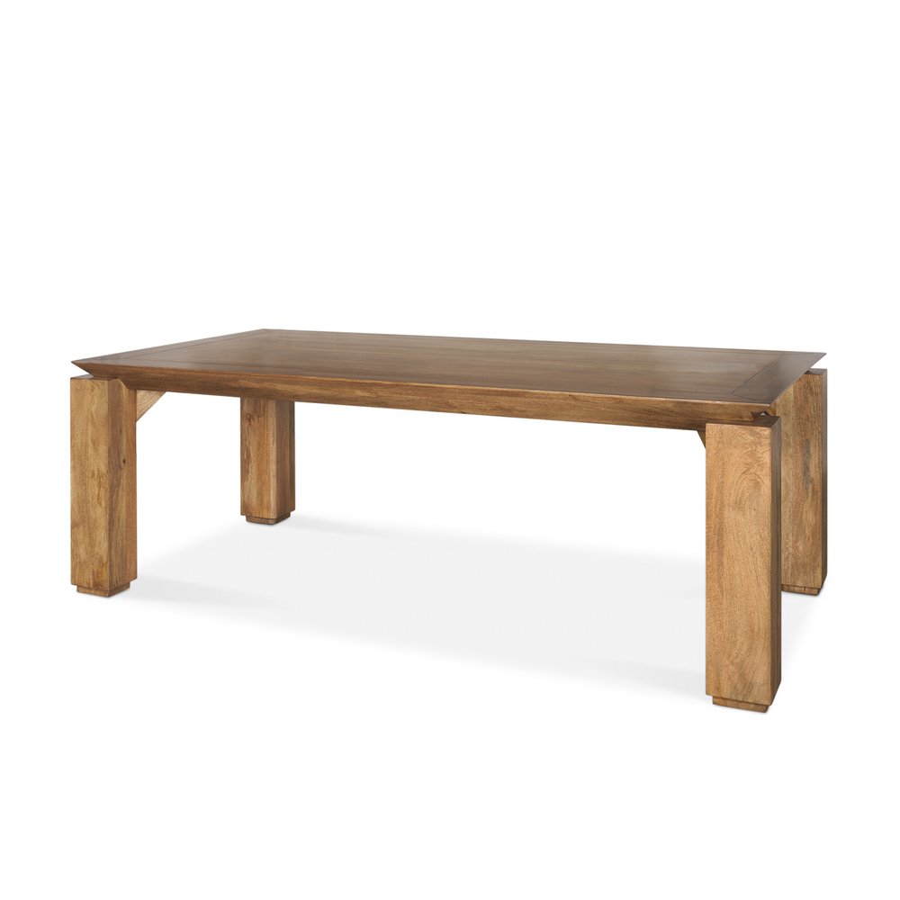 84" Brown Solid Wood Dining Table — view 1