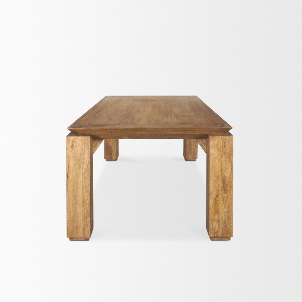 84" Brown Solid Wood Dining Table — view 3