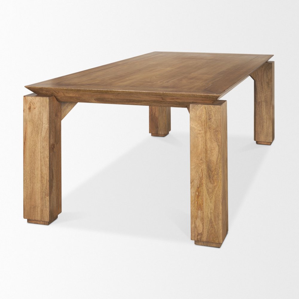 84" Brown Solid Wood Dining Table — view 4