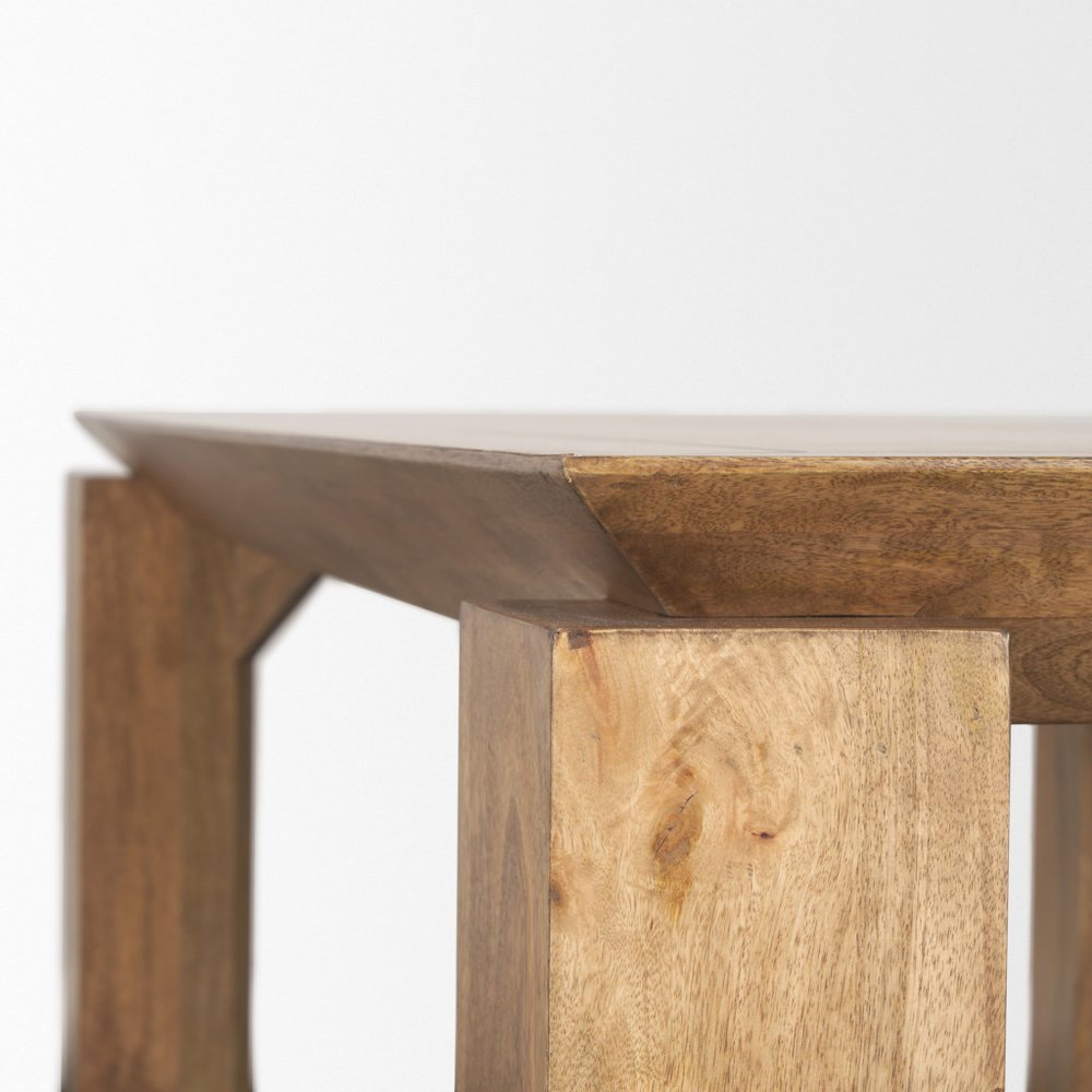 84" Brown Solid Wood Dining Table — view 6