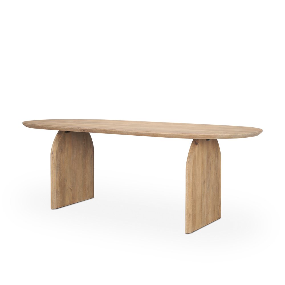 87" Light Brown Solid Wood Double Pedestal Base Oval Dining Table HomeRoots