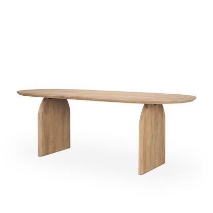 87" Light Brown Solid Wood Double Pedestal Base Oval Dining Table HomeRoots