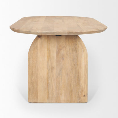 87" Light Brown Solid Wood Double Pedestal Base Oval Dining Table HomeRoots