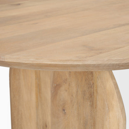 87" Light Brown Solid Wood Double Pedestal Base Oval Dining Table