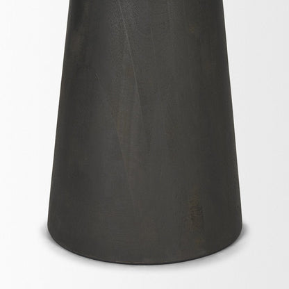 48" White And Black Marble Iron And Solid Wood Pedestal Base Round Top Dining Table HomeRoots