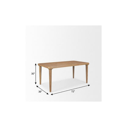 72" Light Brown Solid Wood Dining Table HomeRoots
