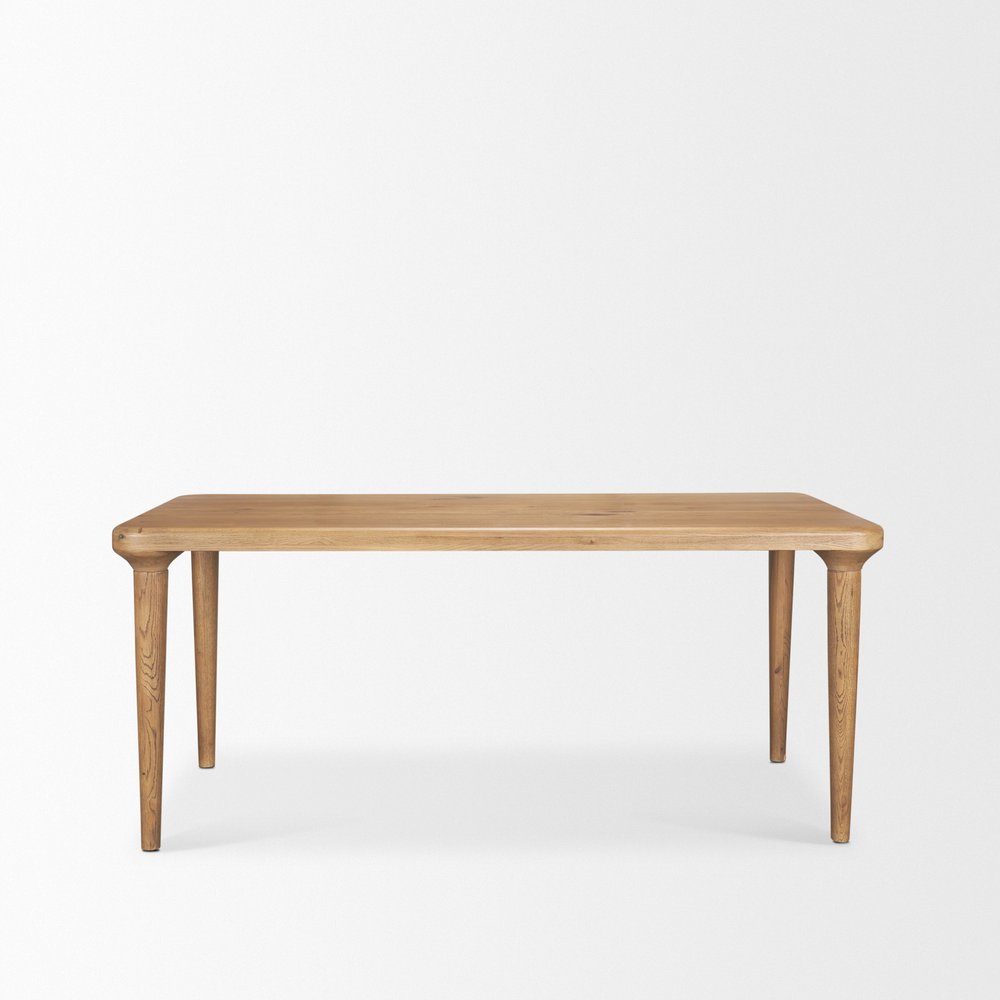 72" Light Brown Solid Wood Dining Table — view 2