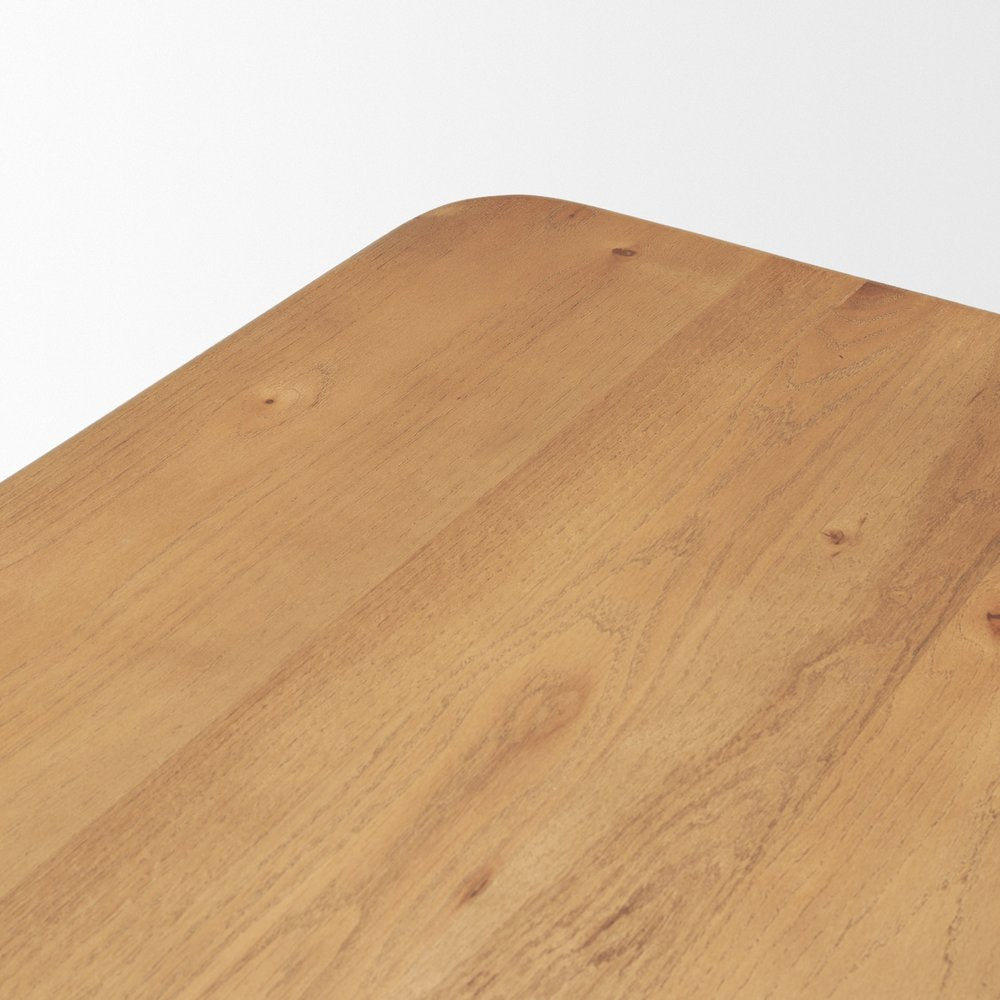 72" Light Brown Solid Wood Dining Table — view 5