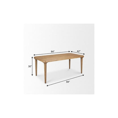 84" Light Brown Solid Wood Dining Table HomeRoots