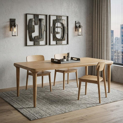 84" Light Brown Solid Wood Dining Table HomeRoots