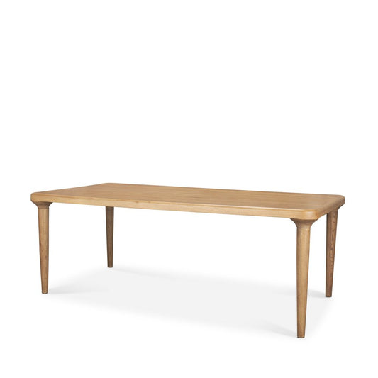 84" Light Brown Solid Wood Dining Table