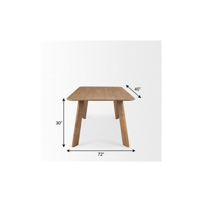 72" Light Brown Solid Wood Dining Table HomeRoots