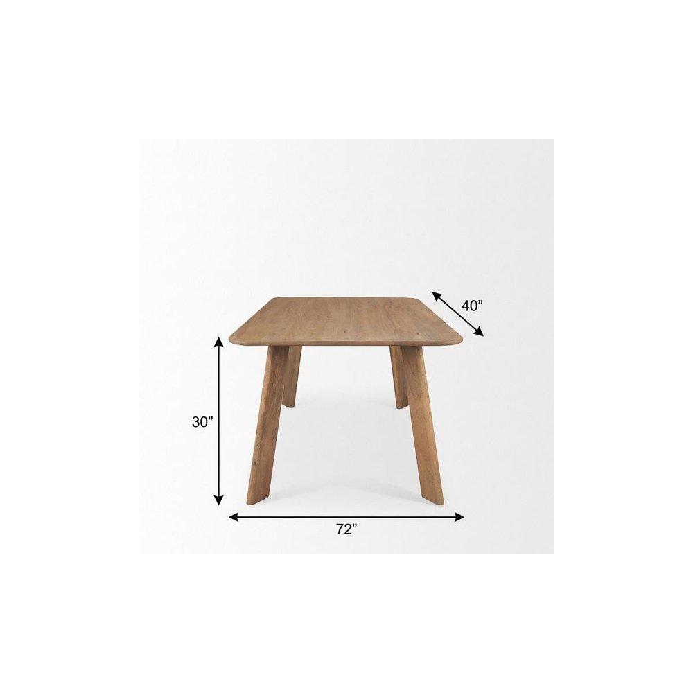 72" Light Brown Solid Wood Dining Table — view 11