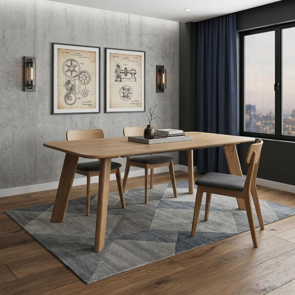 72" Light Brown Solid Wood Dining Table — view 1